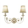 ΚΛΑΣΙΚΆ ΦΩΤΙΣΤΙΚΆ < ΙΤΑΛΙΚΆ POSSONI >   ANTIQUE WHITE AND GOLD FINISH WALL LIGHT WITH PLEATED ORGANZA SHADE FINISH  091    2XMAX42W E14 - ΚΡΕΜΑΣΤΆ ΦΩΤΙΣΤΙΚΆ