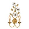 F2-1161-2 > WALL SCONCES ORO PATINATO WITH MURANO GLASS FLOWERS