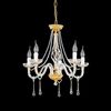 ΚΡΕΑΜΑΣΤΌ ΦΩΤΙΣΤΙΚΌ  ΕΠΊΧΡΥΣΟ GOLD PLATED METAL - TRANSPARENT CRYSTAL AND MURANO PENDANTS Ø 70 H 55 • 5 Χ E14 - ΚΡΕΜΑΣΤΆ ΦΩΤΙΣΤΙΚΆ