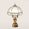 2L TABLE LAMP SHADED BURNISHED-BEIGE D.30 H.48