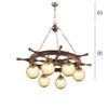 ΚΡΕΜΑΣΤΆ ΦΩΤΙΣΤΙΚΆ  6L PENDANT  W:840MM   H:1580MM  6XE27  220V  70W MAX  IP20