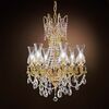 ΚΛΑΣΙΚΆ ΦΩΤΙΣΤΙΚΆ < ΙΤΑΛΙΚΆ POSSONI >   FRENCH GOLD CHANDELIER WITH PEAR SHAPE SCHOLER CRYSTAL AND BOHEMIA CRYSTAL GLASS FINISH  002    6XMAX42W E14 - ΚΡΕΜΑΣΤΆ ΦΩΤΙΣΤΙΚΆ