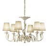 ΚΛΑΣΙΚΆ ΦΩΤΙΣΤΙΚΆ < ΙΤΑΛΙΚΆ POSSONI >   ANTIQUE WHITE AND GOLD FINISH CHANDELIER WITH PLEATED ORGANZA SHADE FINISH  091    6XMAX42W E14 - ΚΡΕΜΑΣΤΆ ΦΩΤΙΣΤΙΚΆ