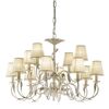 ΚΛΑΣΙΚΆ ΦΩΤΙΣΤΙΚΆ < ΙΤΑΛΙΚΆ POSSONI >   ANTIQUE WHITE AND GOLD FINISH CHANDELIER WITH PLEATED ORGANZA SHADE FINISH  091    12XMAX42W E14 - ΚΡΕΜΑΣΤΆ ΦΩΤΙΣΤΙΚΆ