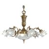 ΚΛΑΣΙΚΆ ΦΩΤΙΣΤΙΚΆ < ΙΤΑΛΙΚΆ POSSONI >   ANTIQUE BRASS FINISH CHANDELIER WITH GLASS FINISH  008    9XMAX28W + 2XMAX28W E14 + E27 - ΚΡΕΜΑΣΤΆ ΦΩΤΙΣΤΙΚΆ