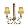 ΚΛΑΣΙΚΆ ΦΩΤΙΣΤΙΚΆ < ΙΤΑΛΙΚΆ POSSONI >   ANTIQUE BRASS WALL LIGHT WITH ORGANZA SHADES FINISH  008    2XMAX42W E14 - ΤΟΊΧΟΥ ΦΩΤΙΣΤΙΚΆ 