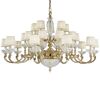 ΚΛΑΣΙΚΆ ΦΩΤΙΣΤΙΚΆ < ΙΤΑΛΙΚΆ POSSONI >   FRENCH GOLD FINISH CHANDELIER WITH CRYSTAL AND ORGANZA SHADES FINISH  002    25XMAX42W + 3XMAX28W E14 - ΚΡΕΜΑΣΤΆ ΦΩΤΙΣΤΙΚΆ