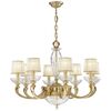 ΚΛΑΣΙΚΆ ΦΩΤΙΣΤΙΚΆ < ΙΤΑΛΙΚΆ POSSONI >   FRENCH GOLD FINISH CHANDELIER WITH CRYSTAL AND ORGANZA SHADES FINISH  002    25XMAX42W + 3XMAX28W E14 - ΚΡΕΜΑΣΤΆ ΦΩΤΙΣΤΙΚΆ