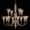 ΚΛΑΣΙΚΆ ΦΩΤΙΣΤΙΚΆ < ΙΤΑΛΙΚΆ POSSONI >   SATIN GOLD PLATED FINISH CHANDELIER WITH CRYSTAL FINISH  033    12XMAX42W E14 - ΚΡΕΜΑΣΤΆ ΦΩΤΙΣΤΙΚΆ