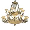 ΚΛΑΣΙΚΆ ΦΩΤΙΣΤΙΚΆ < ΙΤΑΛΙΚΆ POSSONI >   ANTIQUE BRASS CHANDELIER WITH ALABASTER FINISH  008    27XMAX28W E14 - ΚΡΕΜΑΣΤΆ ΦΩΤΙΣΤΙΚΆ