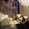 ΚΛΑΣΙΚΆ ΦΩΤΙΣΤΙΚΆ < ΙΤΑΛΙΚΆ POSSONI >   ANTIQUE BRASS CHANDELIER WITH ALABASTER FINISH  008    9XMAX28W E14 - ΚΡΕΜΑΣΤΆ ΦΩΤΙΣΤΙΚΆ