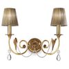 ΚΛΑΣΙΚΆ ΦΩΤΙΣΤΙΚΆ < ΙΤΑΛΙΚΆ POSSONI >   ANTIQUE FRENCH GOLD WALL LIGHT WITH SCHOELER DROPS AND ORGANZA SHADES FINISH  092    2XMAX42W E14 - ΤΟΊΧΟΥ ΦΩΤΙΣΤΙΚΆ 