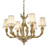 ΚΛΑΣΙΚΆ ΦΩΤΙΣΤΙΚΆ < ΙΤΑΛΙΚΆ POSSONI >   FRENCH GOLD CHANDELIER WITH ORGANZA PLEATED SHADES FINISH  002    6XMAX42W E14 - ΚΡΕΜΑΣΤΆ ΦΩΤΙΣΤΙΚΆ