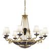 ΚΛΑΣΙΚΆ ΦΩΤΙΣΤΙΚΆ < ΙΤΑΛΙΚΆ POSSONI >   SHADED GOLD PLATED CHANDELIER WITH BLUE/AMBER CRYSTAL WITH ORGANZA SHADE FINISH  079    14XMAX42W E14 - ΚΡΕΜΑΣΤΆ ΦΩΤΙΣΤΙΚΆ
