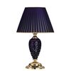 ΚΛΑΣΙΚΆ ΦΩΤΙΣΤΙΚΆ < ΙΤΑΛΙΚΆ POSSONI >   SHADED GOLD PLATED TABLE LAMP WITH BLUE AMBER CRYSTAL WITH ORGANZA PLEATED SHADE FINISH  079    1XMAX 42W E27 - ΕΠΙΤΡΑΠΈΖΙΑ ΦΩΤΙΣΤΙΚΆ