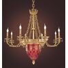 ΚΛΑΣΙΚΆ ΦΩΤΙΣΤΙΚΆ < ΙΤΑΛΙΚΆ POSSONI >    SCHOELER DROPSSHADED GOLD PLATED FINISH CHANDELIER WITH RED CRYSTAL AND FINISH  079    12XMAX42W E14 - ΚΡΕΜΑΣΤΆ ΦΩΤΙΣΤΙΚΆ