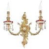 ΚΛΑΣΙΚΆ ΦΩΤΙΣΤΙΚΆ < ΙΤΑΛΙΚΆ POSSONI >   SHADED GOLD PLATED FINISH WALL LIGHT WITH RED CRYSTAL AND SCHOELER DROPS FINISH  079    2XMAX42W E14 - ΤΟΊΧΟΥ ΦΩΤΙΣΤΙΚΆ 