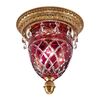 ΚΛΑΣΙΚΆ ΦΩΤΙΣΤΙΚΆ < ΙΤΑΛΙΚΆ POSSONI >   SHADED GOLD PLATED FINISH CEILING LIGHT RED CRYSTAL AND SCHOELER DROPS FINISH  079    3XMAX28W E14 - ΟΡΟΦΉΣ ΦΩΤΙΣΤΙΚΆ 