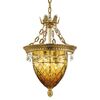 ΚΛΑΣΙΚΆ ΦΩΤΙΣΤΙΚΆ < ΙΤΑΛΙΚΆ POSSONI >   SHADED GOLD PLATED FINISH CHANDELIER WITH AMBER BOWL WITH SCHOELER DROPS FINISH  079    4XMAX42W E14 - ΚΡΕΜΑΣΤΆ ΦΩΤΙΣΤΙΚΆ