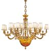 ΚΛΑΣΙΚΆ ΦΩΤΙΣΤΙΚΆ < ΙΤΑΛΙΚΆ POSSONI >   SHADED GOLD PLATED CHANDELIER WITH AMBER CRYSTAL WITH SHADE FINISH  079    30XMAX42W E14 - ΚΡΕΜΑΣΤΆ ΦΩΤΙΣΤΙΚΆ
