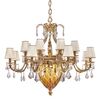 ΚΛΑΣΙΚΆ ΦΩΤΙΣΤΙΚΆ < ΙΤΑΛΙΚΆ POSSONI >    SHADED GOLD PLATED CHANDELIER WITH AMBER CRYSTAL WITH SCHOELER PENDELOQUES WITH SHADES FINISH      20XMAX42W E14 - ΚΡΕΜΑΣΤΆ ΦΩΤΙΣΤΙΚΆ