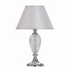 ΚΛΑΣΙΚΆ ΦΩΤΙΣΤΙΚΆ < ΙΤΑΛΙΚΆ POSSONI >   CHROME FINISH TABLE LAMP W/HAND CARVED CRYSTAL AND LAME' SILVER SHADE FINISH  035    1XMAX 42W E27 - ΕΠΙΤΡΑΠΈΖΙΑ ΦΩΤΙΣΤΙΚΆ