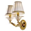 ΚΛΑΣΙΚΆ ΦΩΤΙΣΤΙΚΆ < ΙΤΑΛΙΚΆ POSSONI >   WALL LIGHT WITH CLEAR CRYSTAL WITH GOLD AND SILK SHADES FINISH  079-008    2XMAX42W E14 - ΤΟΊΧΟΥ ΦΩΤΙΣΤΙΚΆ 