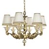 ΚΛΑΣΙΚΆ ΦΩΤΙΣΤΙΚΆ < ΙΤΑΛΙΚΆ POSSONI >   CHANDELIER WITH CLEAR CRYSTAL WITH GOLD AND SILK SHADES FINISH  079-008    6XMAX42W E14 - ΚΡΕΜΑΣΤΆ ΦΩΤΙΣΤΙΚΆ