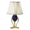 ΚΛΑΣΙΚΆ ΦΩΤΙΣΤΙΚΆ < ΙΤΑΛΙΚΆ POSSONI >   GOLD PLATED FINISH TABLE LAMP WITH BLUE ALABASTER AND PLEATED SILK SHADE FINISH  006    1XMAX42 E27 - ΕΠΙΤΡΑΠΈΖΙΑ ΦΩΤΙΣΤΙΚΆ