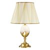ΚΛΑΣΙΚΆ ΦΩΤΙΣΤΙΚΆ < ΙΤΑΛΙΚΆ POSSONI >   SATIN GOLD PLATED FINISH TABLE LAMP WITH ALABASTER AND PLEATED SILK SHADE FINISH  033    1XMAX42W E27 - ΕΠΙΤΡΑΠΈΖΙΑ ΦΩΤΙΣΤΙΚΆ