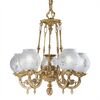 ΚΛΑΣΙΚΆ ΦΩΤΙΣΤΙΚΆ < ΙΤΑΛΙΚΆ POSSONI >   SATIN FRENCH GOLD FINISH CHANDELIER WITH GLASS FINISH  041    5XMAX42W E14 - ΚΡΕΜΑΣΤΆ ΦΩΤΙΣΤΙΚΆ