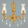 ΚΛΑΣΙΚΆ ΦΩΤΙΣΤΙΚΆ < ΙΤΑΛΙΚΆ POSSONI >   SANDED GOLD PLATED FINISH WITH SCHOELER DROPS AND BOHEMIA CRYSTAL FINISH  094    2XMAX 42W E14 - ΤΟΊΧΟΥ ΦΩΤΙΣΤΙΚΆ 