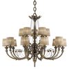 ΚΛΑΣΙΚΆ ΦΩΤΙΣΤΙΚΆ < ΙΤΑΛΙΚΆ POSSONI >   ANTIQUE BRONZE FINISH CHANDELIER WITH ORGANZA SHADES FINISH  032    15XMAX42W E14 - ΚΡΕΜΑΣΤΆ ΦΩΤΙΣΤΙΚΆ