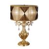 ΚΛΑΣΙΚΆ ΦΩΤΙΣΤΙΚΆ < ΙΤΑΛΙΚΆ POSSONI >   FRENCH GOLD FINISH TABLE LAMP WITH PENDELOQUES SCHOELER CRYSTAL AND ORGANZA SHADE FINISH  002    3XMAX42W E14 - ΕΠΙΤΡΑΠΈΖΙΑ ΦΩΤΙΣΤΙΚΆ
