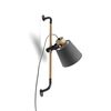 CHOUPETTE ΕΠΙΤΟΊΧΙΟΣ ΜΑΎΡΟ ΓΚΡΙ ΥΦΑΣΜΆΤΙΝΟ/ΞΎΛΟ 230V LED E27 11W - ΣΠΟΤ ΤΟΊΧΟΥ