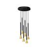 01164 ROUND SEXTUPLE BLACK/GOLD - MODERN LIGHTING
