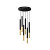 09711 ROUND 6-LIGHTS BLACK/COPPER - MODERN LIGHTING