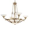 ANTIQUE BRASS FINISH CHANDELIER WITH OPAL OR ONYX GLASS - CLASSIC LIGHTING