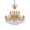 SANDED GOLD PLATED CHANDELIER WITH SCHOLER CRYSTAL 24XMAX 42W E14 DIAM.100 CM H. 130 CM - ΚΛΑΣΙΚΆ ΦΩΤΙΣΤΙΚΆ