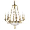 FRENCH GOLD FINISH CHANDELIER WITH HAND CUT SATIN GLASS - ΚΛΑΣΙΚΆ ΦΩΤΙΣΤΙΚΆ