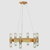 SATIN GOLD PLATED FINISH CHANDELIER WITH HANDCARVED CRYSTAL  DIAM.65-H.95 CM   12XG9 - ΚΛΑΣΙΚΆ ΦΩΤΙΣΤΙΚΆ