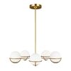 APOLLO 5 LIGHT CHANDELIER - BURNISHED BRASS FEISS GENERAL 2 YEAR GUARANTEE - ΚΡΕΜΑΣΤΆ ΦΩΤΙΣΤΙΚΆ