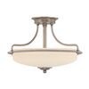 GRIFFIN 3 LIGHT SEMI-FLUSH - ANTIQUE NICKEL QUOIZEL GENERAL 2 YEAR GUARANTEE - ΟΡΟΦΉΣ ΦΩΤΙΣΤΙΚΆ 