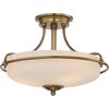GRIFFIN 3 LIGHT SEMI-FLUSH - WEATHERED BRASS QUOIZEL GENERAL 2 YEAR GUARANTEE - ΟΡΟΦΉΣ ΦΩΤΙΣΤΙΚΆ 