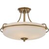 GRIFFIN 3 LIGHT SEMI-FLUSH - WEATHERED BRASS QUOIZEL GENERAL 2 YEAR GUARANTEE - ΟΡΟΦΉΣ ΦΩΤΙΣΤΙΚΆ 