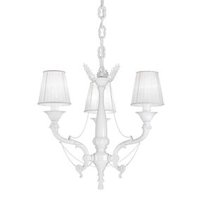 ΚΛΑΣΙΚΆ ΦΩΤΙΣΤΙΚΆ < ΙΤΑΛΙΚΆ POSSONI >   WHITE LACQUERED FINISH CHANDELIER WITH SHADES FINISH  022    3XMAX42W E14 - ΚΡΕΜΑΣΤΆ ΦΩΤΙΣΤΙΚΆ