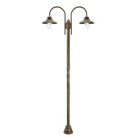 LAMPIONE 2 LUCI OTTONE ANT-RAM V. TRASP.  W:1228MM   H:2700MM   D:300MM  2XE27  220V  IP44