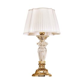 TABLE LAMPS SHADED GOLD PLATED D. 40CM,   H. 72CM,   BULBS 1XE27