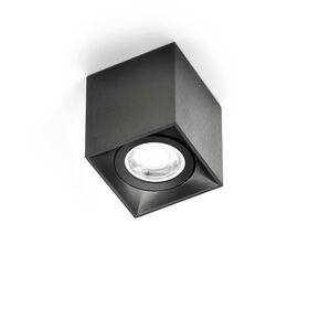 CEILING LIGHT 1 X GU10 LED BULB BRUSHED BLACK ALUMINIUM