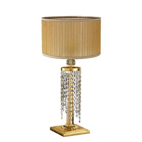 F2-7582-1 > TABLE LAMPS GOLD WITH SWAROVSKI SPECTRA WITH SHADE
